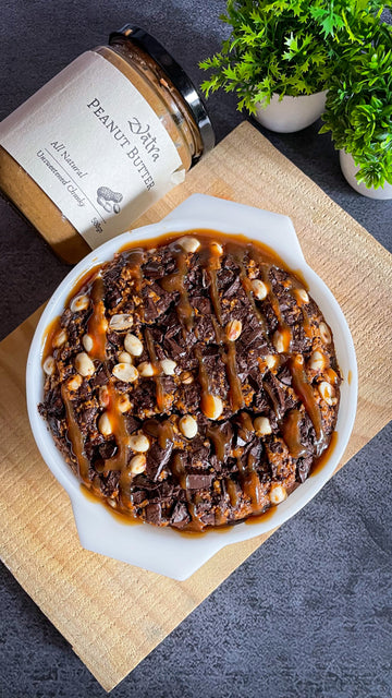 Peanut Butter in Snicker Baked Oats - So Decadent !